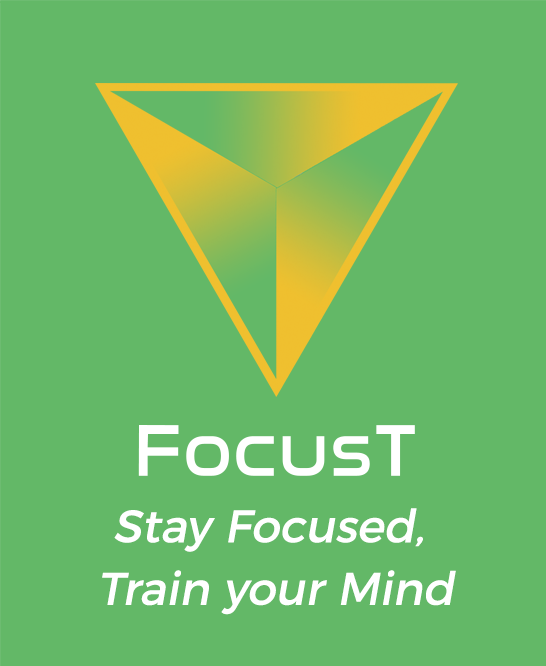 Focust icon with tagline "Stay Focused, Train your Mind"